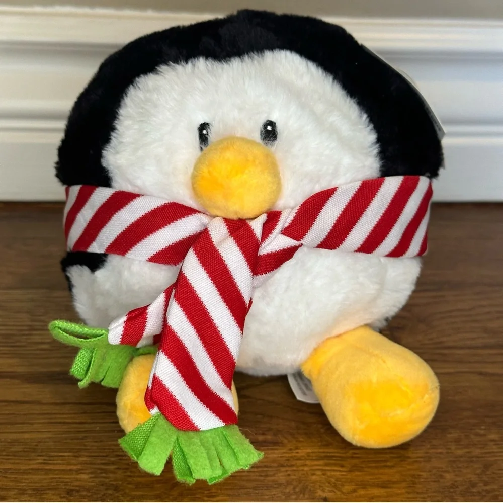 SALE 2/15 NWT - Carlton Cards- Penguin Wearing a Scarf Stuffed Animal - 5.5